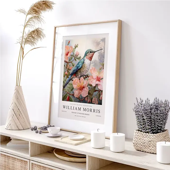 Affiche d'exposition de colibri d'instabilité de William vintage et impressions