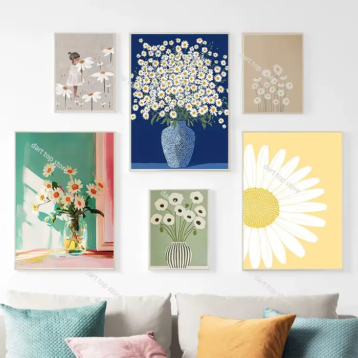 Affiche murale décorative bohème avec impression florale