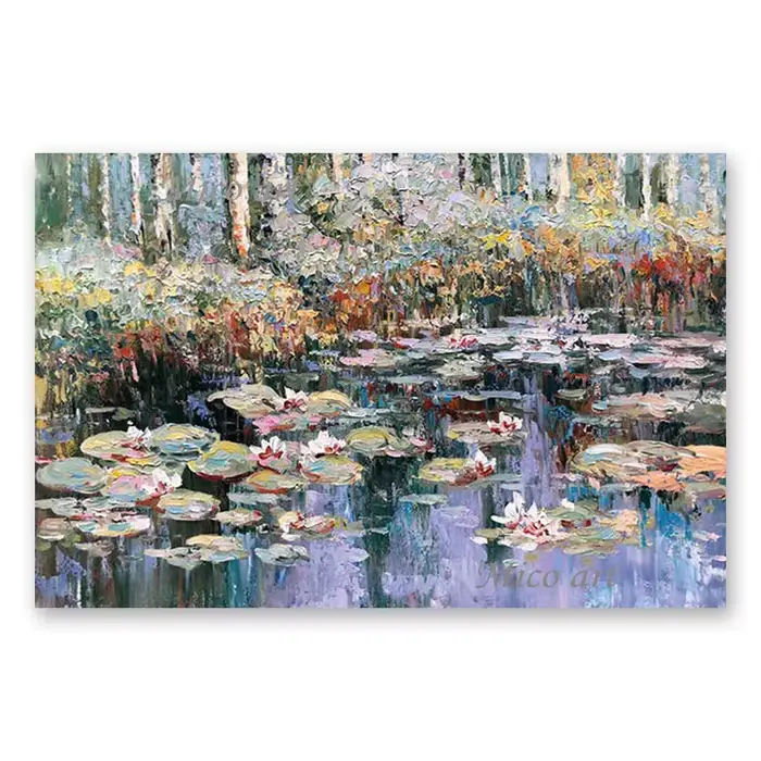 Peinture à l'huile moderne 100% peinte à la main de Monet Annie Flower, reproduction d'art mural sur toile, sans cadre