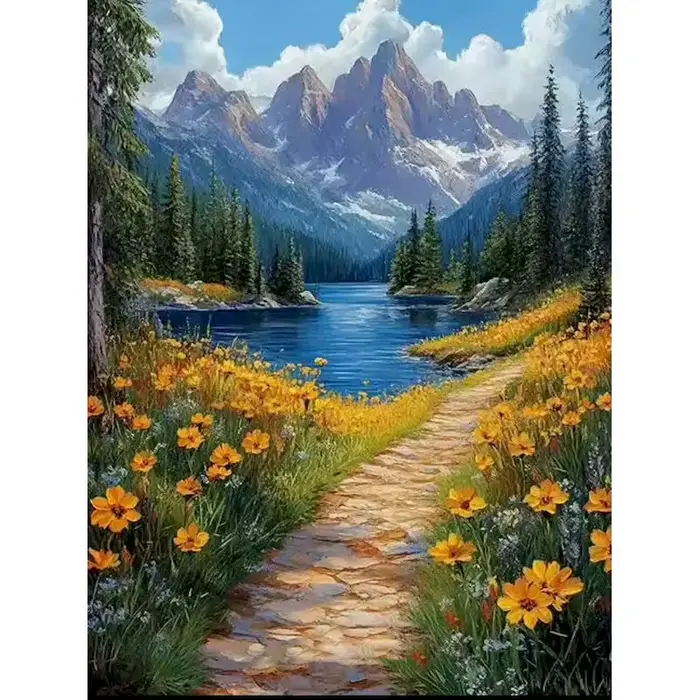 Peinture par numéros 40x50cm, dessin d'arbre sur toile, art peint à la main, cadeau, kits de peintur