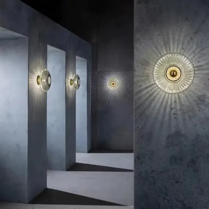 Appliques murales LED nordiques en verre ondulé, luminaires décoratifs pour couloir, allée, escalier
