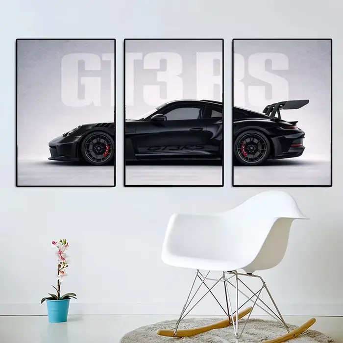 1PC Supercar G-GT3 RS Cool Car Poster Impression Murale Esthétique Moderne Décoration de Chambre Articles