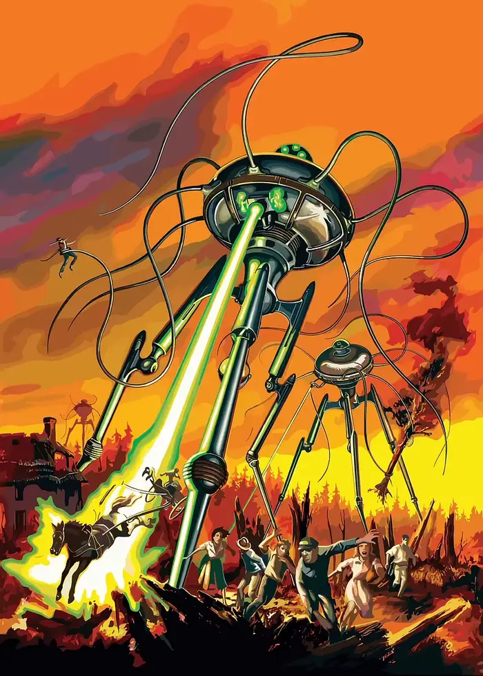 Affiche du film Guerre des mondes, impressions de films de science-fiction, peinture sur toile, imag