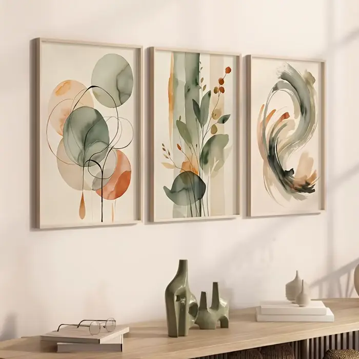 Lot de 3 tableaux muraux sans cadre
