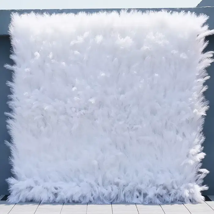 Base en tissu d'herbe de pampa artificielle enroulable rideau mural de fleurs