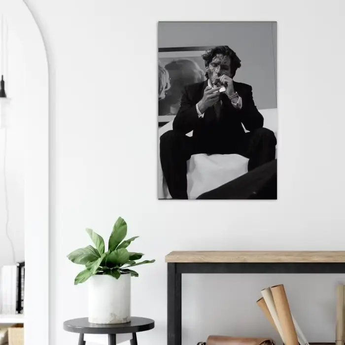 Affiche du film culte Patrick Bateman noir et blanc