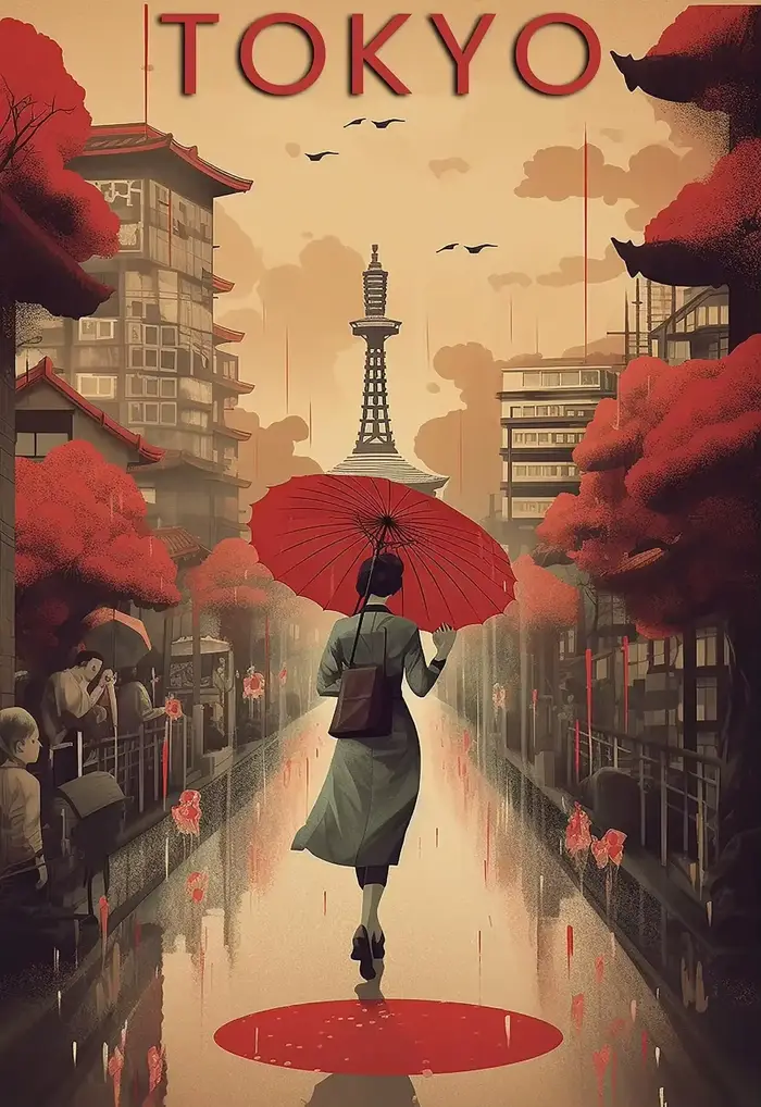 Affiche de voyage japonaise imprimée pour salon, décoration de maison, villes japonaises, monuments