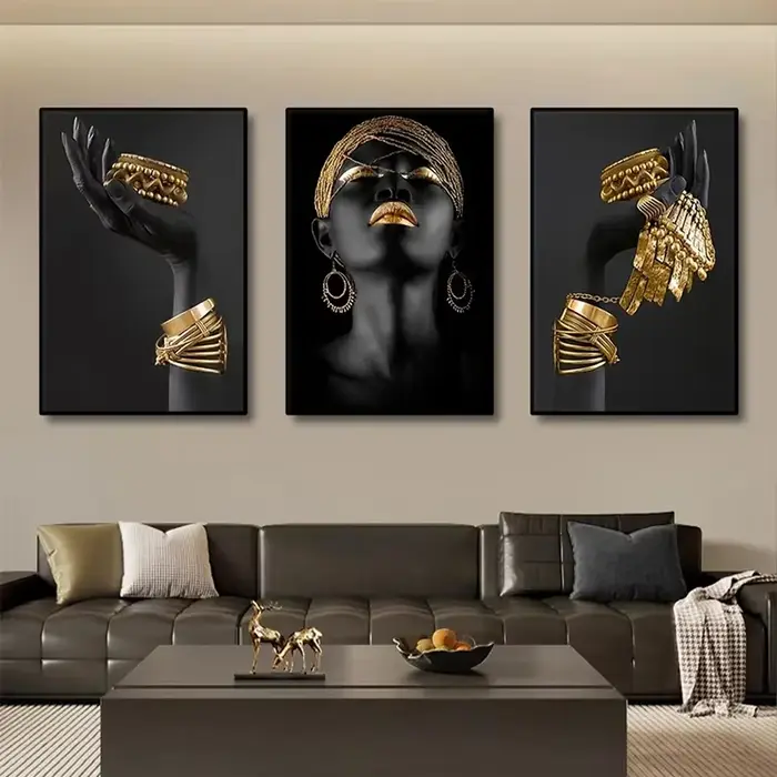 Portrait de femmes africaines couleur argent or