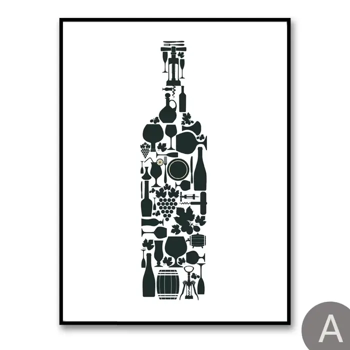 Affiche d'art mural abstrait nordique Wineglass, impressions miniatures sur toile, tableaux décorati