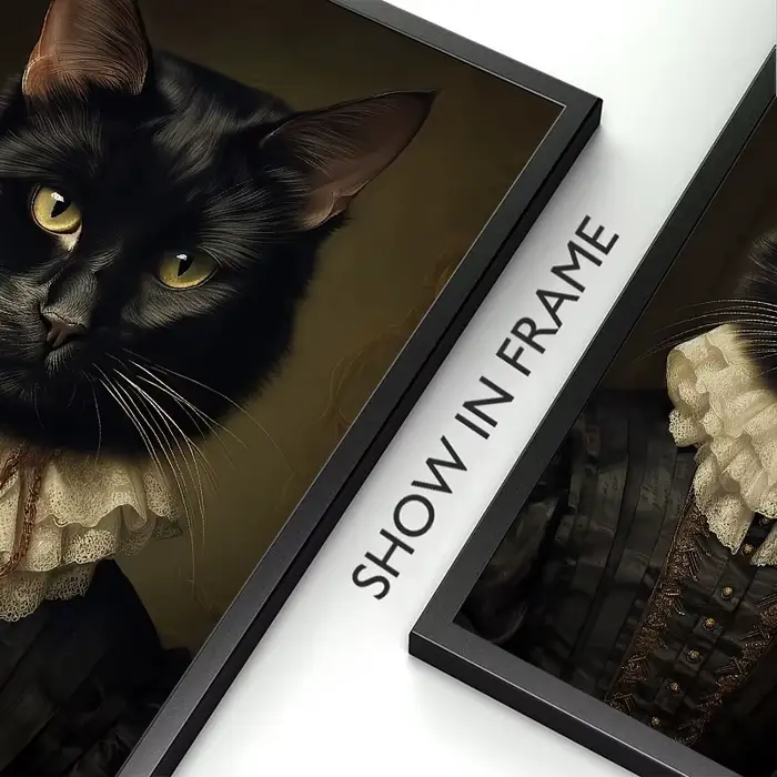 Portrait de chat de la Renaissance Vintage