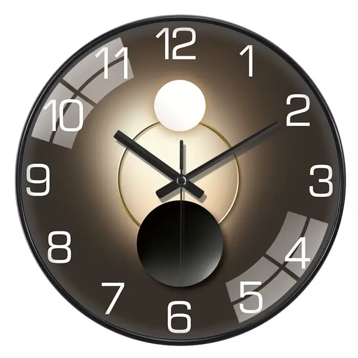 Horloge murale géométrique artistique, cadre noir et rose doré, horloge silencieuse à quartz, cadran