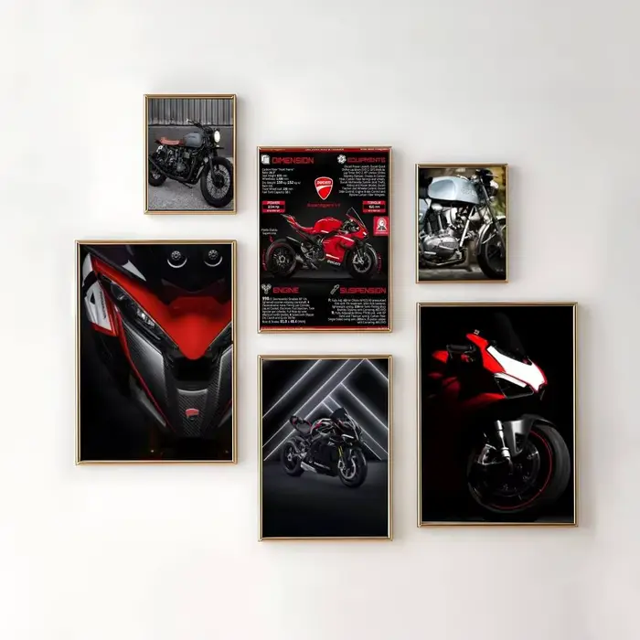 D-Ducati affiche Kraft Club Bar papier Vintage affiches mur Art peinture chambre étude autocollants
