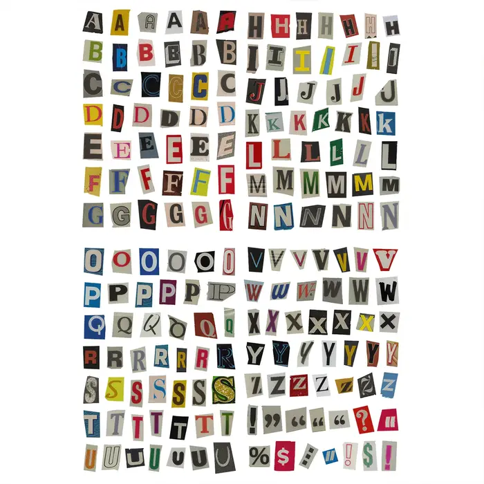 Autocollants de lettres de l'alphabet vintage, 181 pièces, adaptés au scrapbooking, les journaux, le
