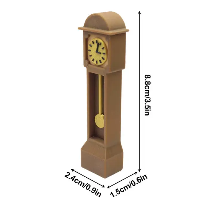 Horloge miniature vintage pour maison de poupée, modèle d'horloge sur pied rétro 1/12 pour la décora