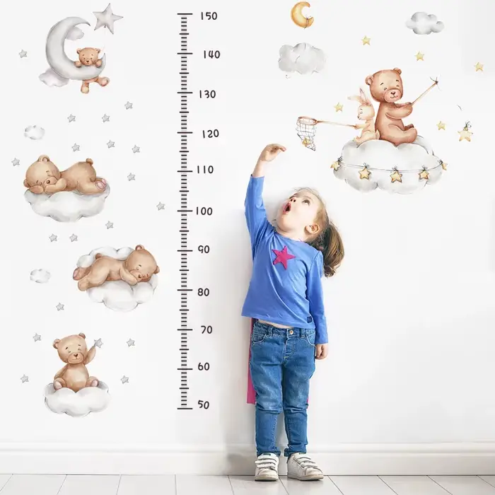Autocollant mural ballon ours mignon pour enfants