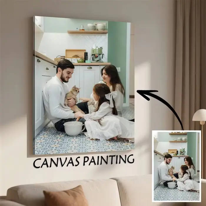 1 Poster Photo Personnalisé avec Cadre en Bois DIY