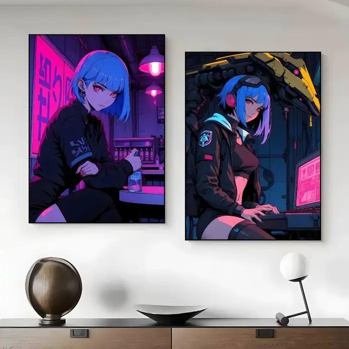 Poster artistique cool Cyberpunk Girl