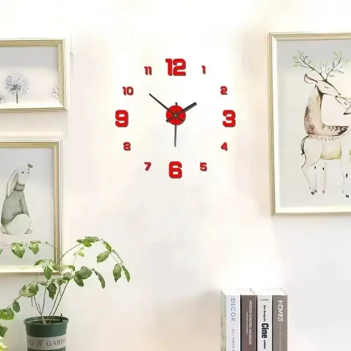 Horloge numérique horloge murale salon grand jardin acrylique miroir autocollant décoration décorati