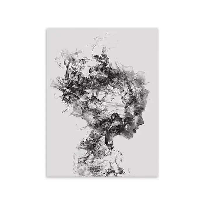 Affiche de plumes abstraites noires et blanches, peinture sur toile imprimée, images d'art murales n