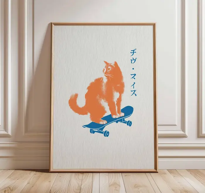 Impression de chat Pop Art japonais