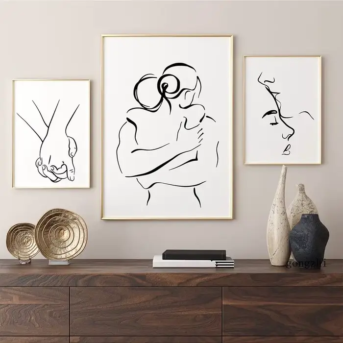Affiches de ligne de Couple d'amour romantique