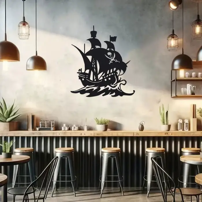 Décor mural style bateau pirate - Décorations nautiques audacieuses en métal qui apportent une aventure durable et tendance à toute pièce.