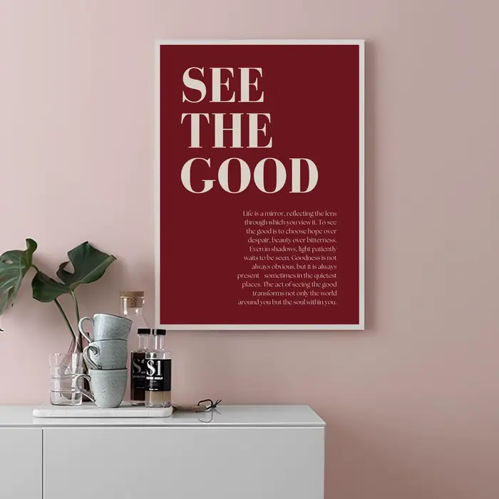 Affiche d'automne de galerie rouge bordeaux