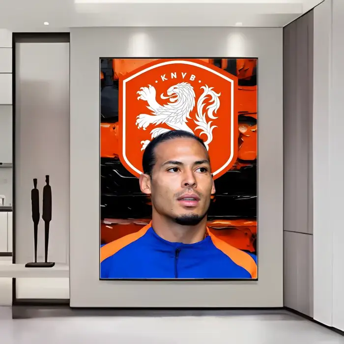 Affiche autocollante de la star du football V-Virgil van Dijk, autocollant en papier imperméable, dé