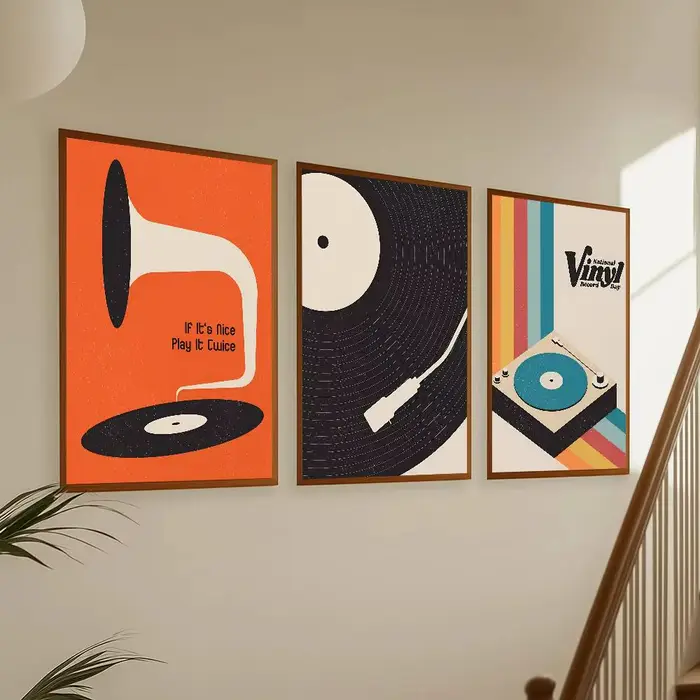 Affiche de disque vinyle de musique rétro
