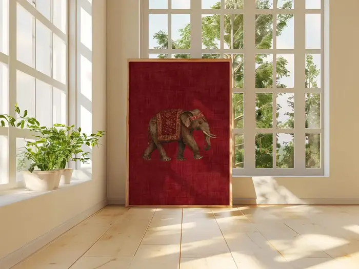 Impression de motif d'éléphant indien