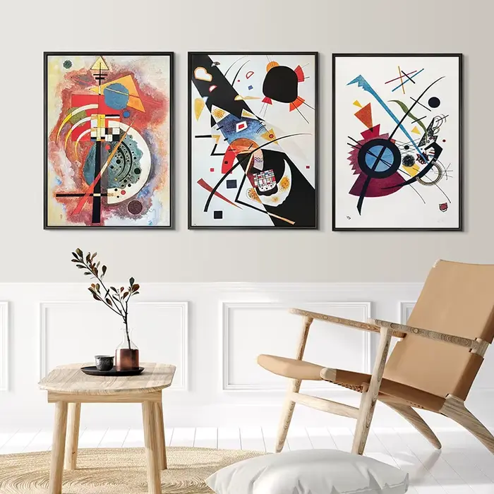 Wassily Kandinsky-Affiche de Décomposition Géométrique Rétro en Toile
