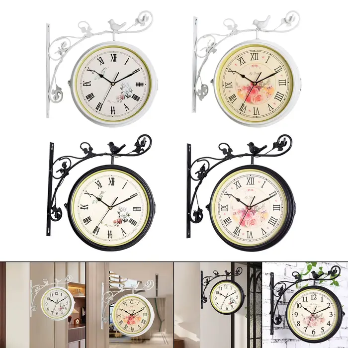 Horloge murale silencieuse Double face