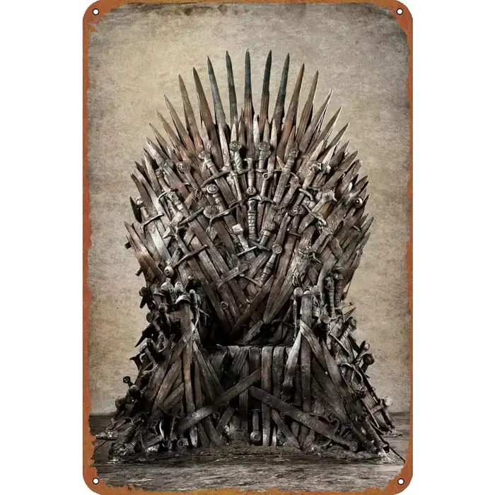 VintageIronThrone The Iron Throne Game Poster Tin Sign - Plaque en métal vintage 8x12 pouces, décora