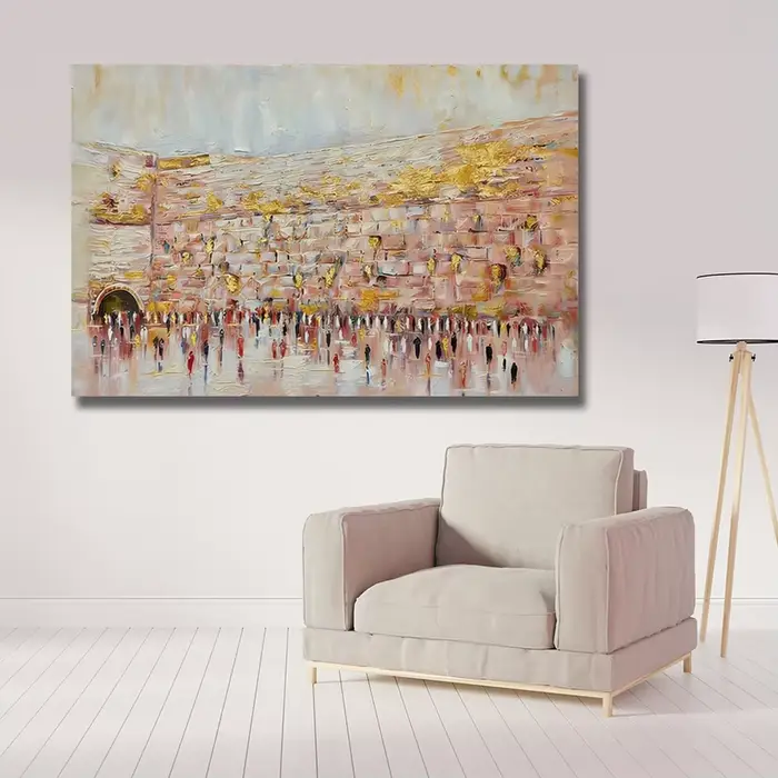 Peinture à l'huile juive abstraite moderne faite à la main, œuvre d'art faite à la main, décoration