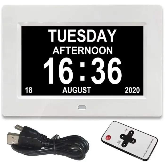 Horloge calendrier LED avec 12 alarmes, plusieurs langues à afficher Rappel des travaux et des plans