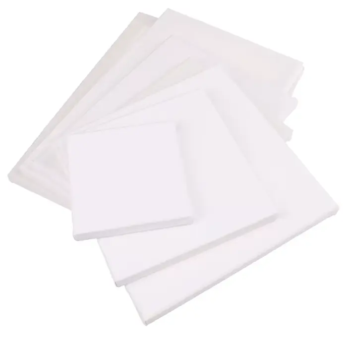 Toile d'artiste carrée vierge blanche