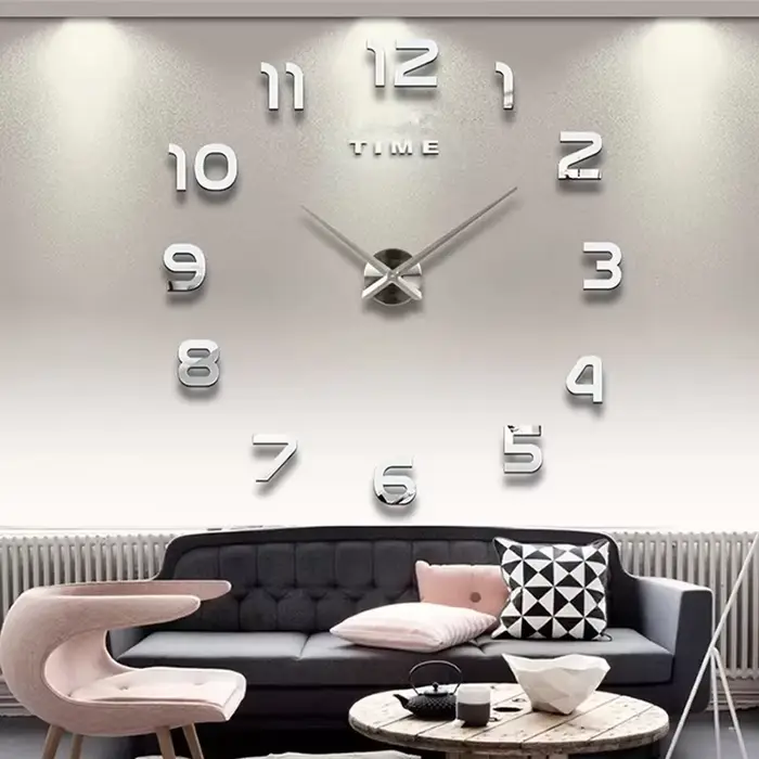 Nouveau 60-120 cm 3D bricolage horloge murale géante acrylique miroir horloges décoration de la maison salon chambre
