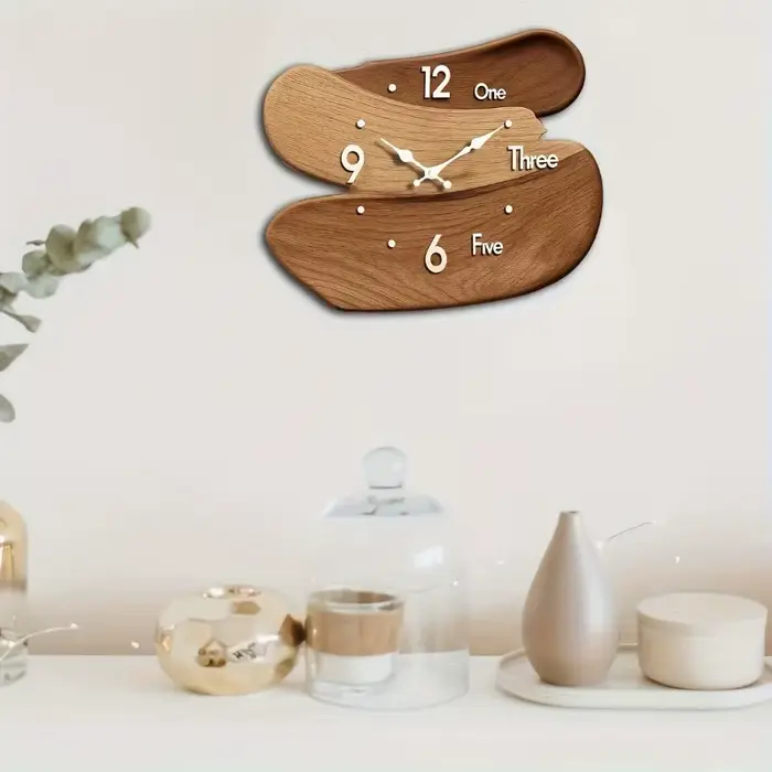 1 pièces horloge murale en bois maison salon décor fond mur