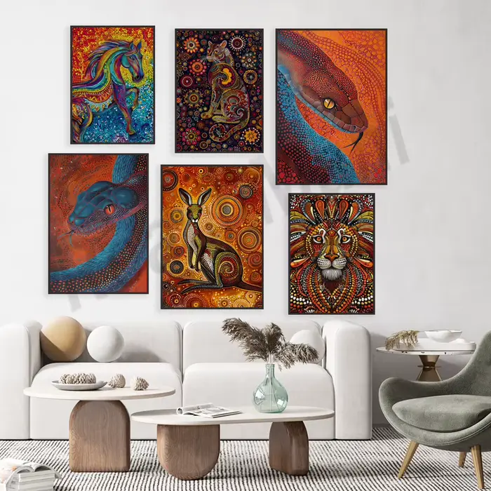 Affiche d'art aborigène style peinture