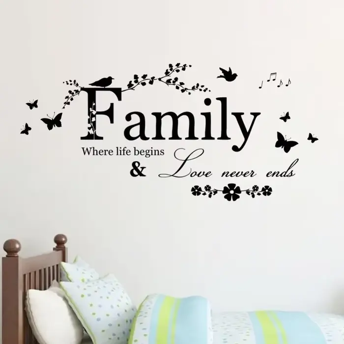 Autocollants muraux avec lettres pour la maison, références sans fin, autocollants muraux décoratifs