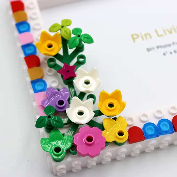 Pinliving 1PC cadre Photo fleur Graden, bloc de couleur Simple cadre Photo bricolage pour la décoration de la maison, cadeau d'activité familiale