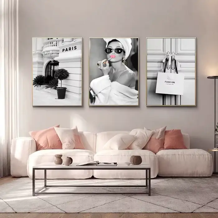 Peinture sur toile de luxe avec citations de super voiture et coco pour femme