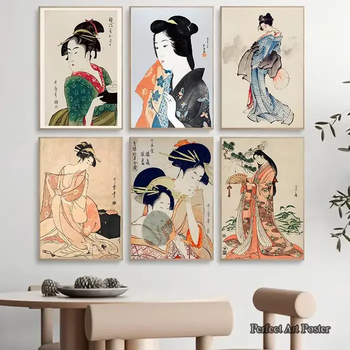 Affiche de Geisha Vintage japonaise pour femmes