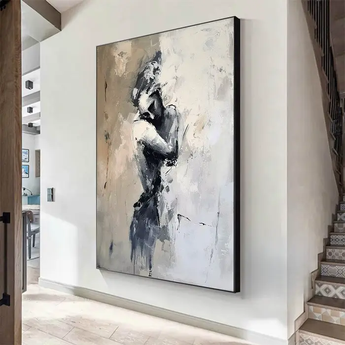 Peinture à l'huile abstraite peinte à la main pour femme