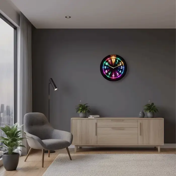 Horloge murale plate 2D créative