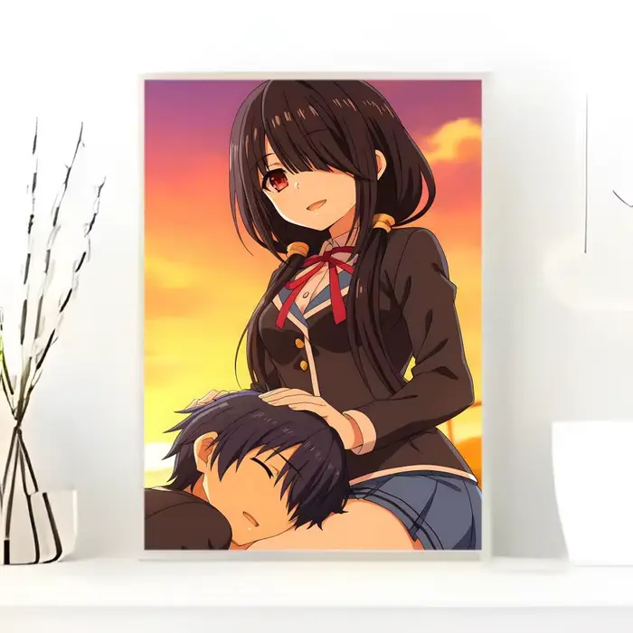 Affiche iconique d'anime romantique D-Date A Live, impression d'art mural, affiche décorative, décoration murale, décoration de la maison, cadeau, sans cadre