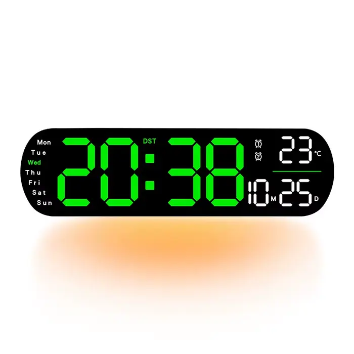 Horloge murale numérique, grande horloge murale numérique de 13,7 pouces avec télécommande à changem