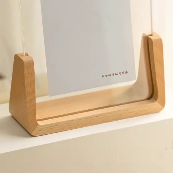 Cadre photo créatif en noyer/hêtre, cadre transparent en acrylique en forme de U, cadre en bois pour photos de mariage, décoration de bureau à domicile
