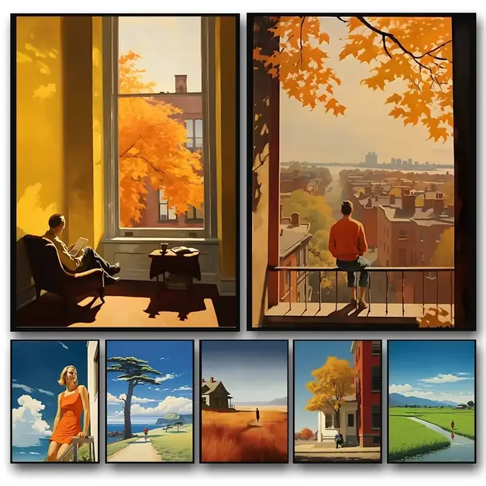 Affiche de personnes d'automne et d'été de Edward Hopper City