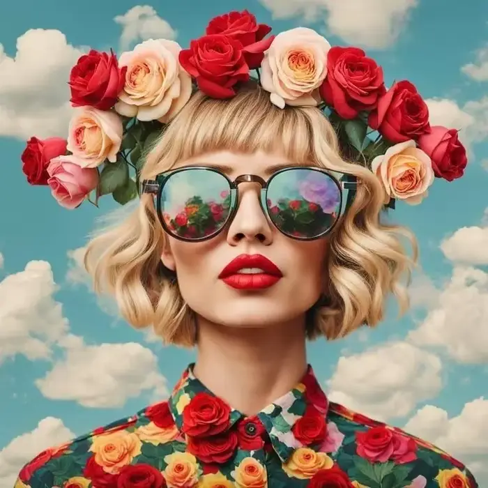 Lunettes femme avec fleurs nordique Boho mur Art toile peinture papillon avec fille Portrait affiche